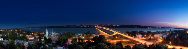 Панорама ночной Костромы
